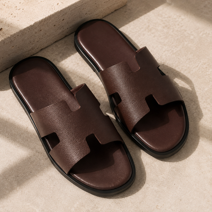 Riviera Leather Slides